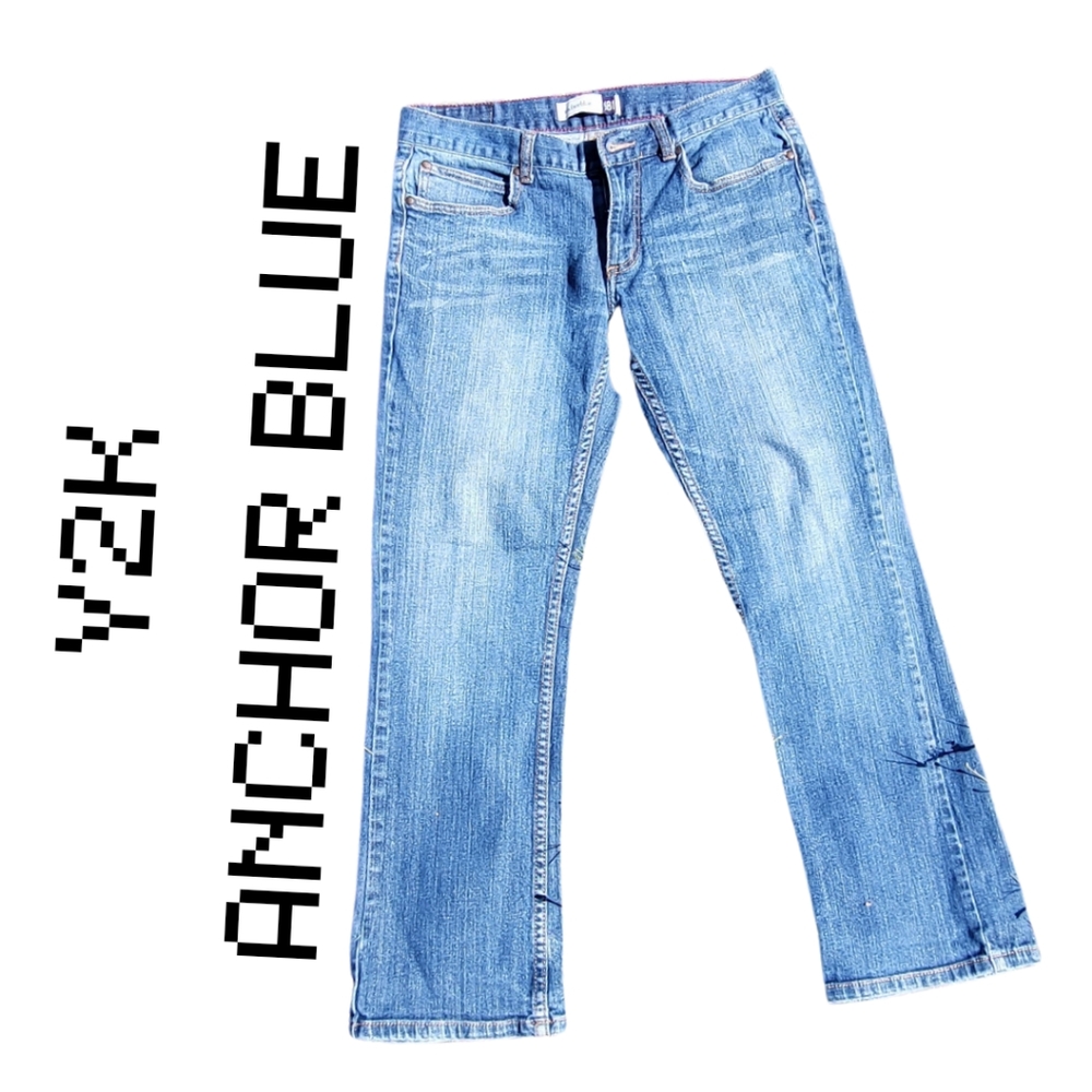 Low Rise Anchor Blue Jeans - Picture 2 of 8